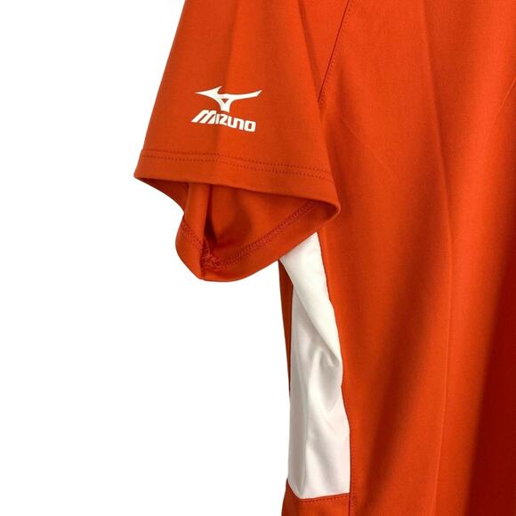 Mizuno Orange Short Sleeve V-Neck shirt Size Large - Picture 5 of 8